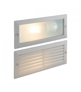 1 Light Outdoor Recessed Light Textured Grey, Frosted Glass IP44, E27 - 1