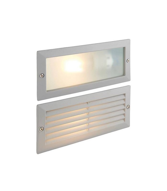 1 Light Outdoor Recessed Light Textured Grey, Frosted Glass IP44, E27 - 1