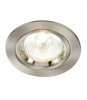 1 Light Recessed Downlight Satin Nickel Plate, GU10 - 1
