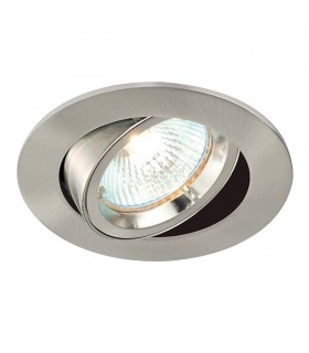 1 Light Recessed Tilt Downlight Satin Nickel Plate, GU10 - 1