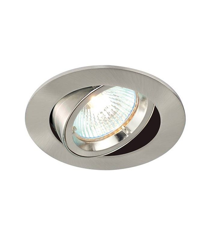 1 Light Recessed Tilt Downlight Satin Nickel Plate, GU10 - 1