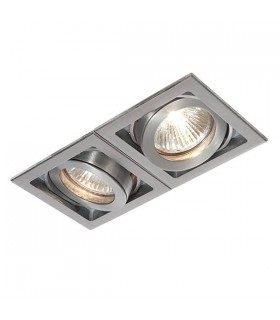 2 Light Recessed Downlight Aluminium, GU10 - 1