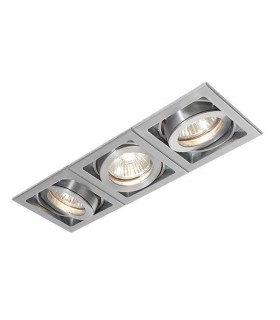 3 Light Recessed Downlight Aluminium, GU10 - 1