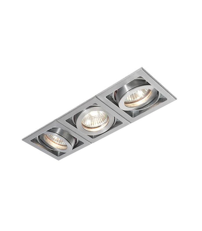 3 Light Recessed Downlight Aluminium, GU10 - 1