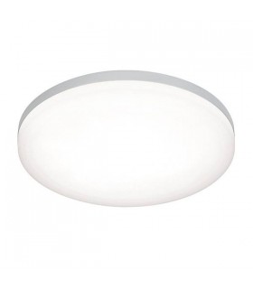 Integrated LED 1 Light Bathroom Flush Light Opal, Silver IP44 - 1