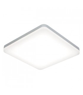 Integrated LED 1 Light Bathroom Flush Light Opal, Silver IP44 - 1