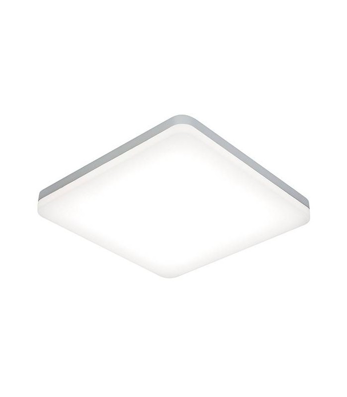 Integrated LED 1 Light Bathroom Flush Light Opal, Silver IP44 - 1