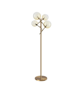 Equinoxe 4 Light Multi Arm Floor Lamp Shaded Amber