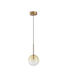 Equinoxe 15cm Globe Pendant Ceiling Light Shaded Amber