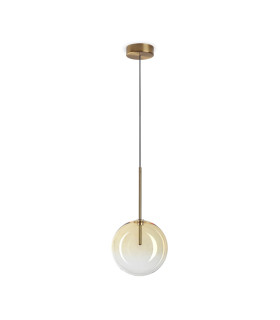 Equinoxe 20cm Globe Pendant Ceiling Light Shaded Amber