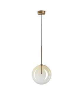 Equinoxe 25cm Globe Pendant Ceiling Light Shaded Amber