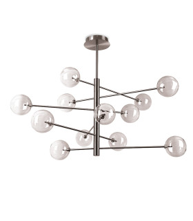 Equinoxe 12 Light Multi Arm Pendant Ceiling Light Smoke Grey