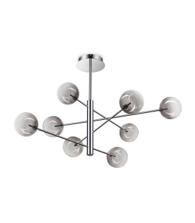 Equinoxe 8 Light Multi Arm Pendant Ceiling Light Smoke Grey