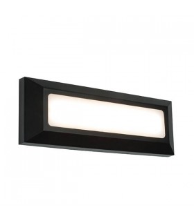 Integrated LED 1 Light Outdoor Wall Light Black Abs Plastic, Frosted IP65 - 1