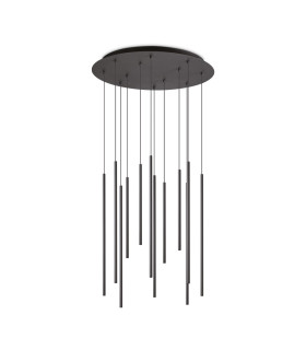 Filo LED 12 Light Cluster Pendant Ceiling Light Black 2700K