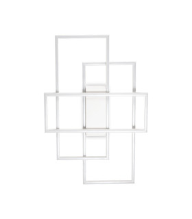 Frame Rectangle Integrated LED Semi Flush Ceiling Light White 2700K