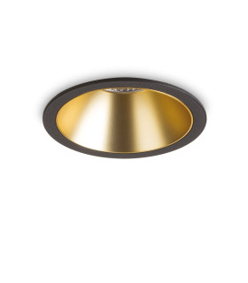 Game 12cm LED Recessed Downlight Black Gold 2700K