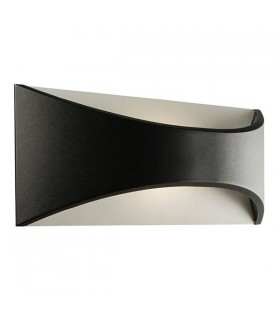 Integrated LED 1 Light Outdoor Up Down Wall Light Textured Matt Black, Opal IP65 - 1