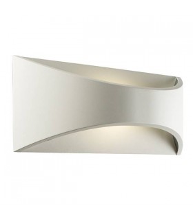 Integrated LED 1 Light Outdoor Up Down Wall Light Textured Matt White, Opal IP65 - 1