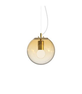 Mapa Clear 20cm Globe Pendant Ceiling Light Amber
