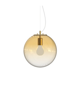 Mapa Clear 30cm Globe Pendant Ceiling Light Amber