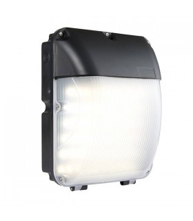 Integrated LED 1 Light Outdoor Wall Light Matt Black, Opal IP44 - 1