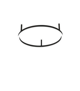 Oracle Slim 50cm Non Dim 4000K Round Integrated LED Semi Flush Ceiling Light Black