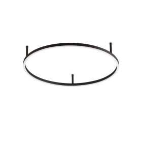 Oracle Slim 70cm Non Dim 2700K Round Integrated LED Semi Flush Ceiling Light Black