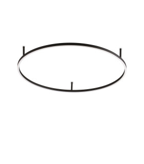 Oracle Slim 90cm Non Dim 4000K Round Integrated LED Semi Flush Ceiling Light Black