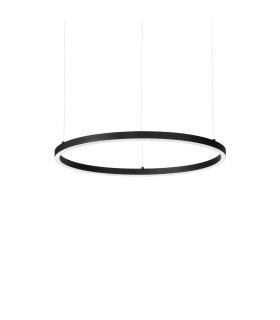Oracle Slim 50cm Dimmable 4000K Round Integrated LED Pendant Ceiling Light Black
