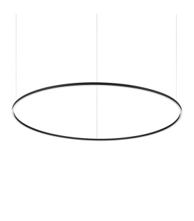 Oracle Slim 150cm Dimmable 4000K Round Integrated LED Pendant Ceiling Light Black