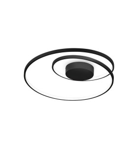 Oz Integrated LED Semi Flush Ceiling Light Black 4000K