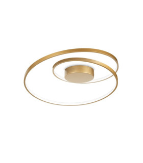 Oz Integrated LED Semi Flush Ceiling Light Brass 2700K