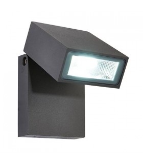 Integrated LED 1 Light Outdoor Wall Light Textured Dark Matt Anthracite, Glass IP44 - 1