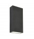 Integrated LED 2 Light Outdoor Up Down Wall Light Textured Dark Matt Anthracite, Glass IP44 - 1
