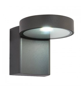 Integrated LED 1 Light Outdoor Wall Light Textured Dark Matt Anthracite, Glass IP44 - 1