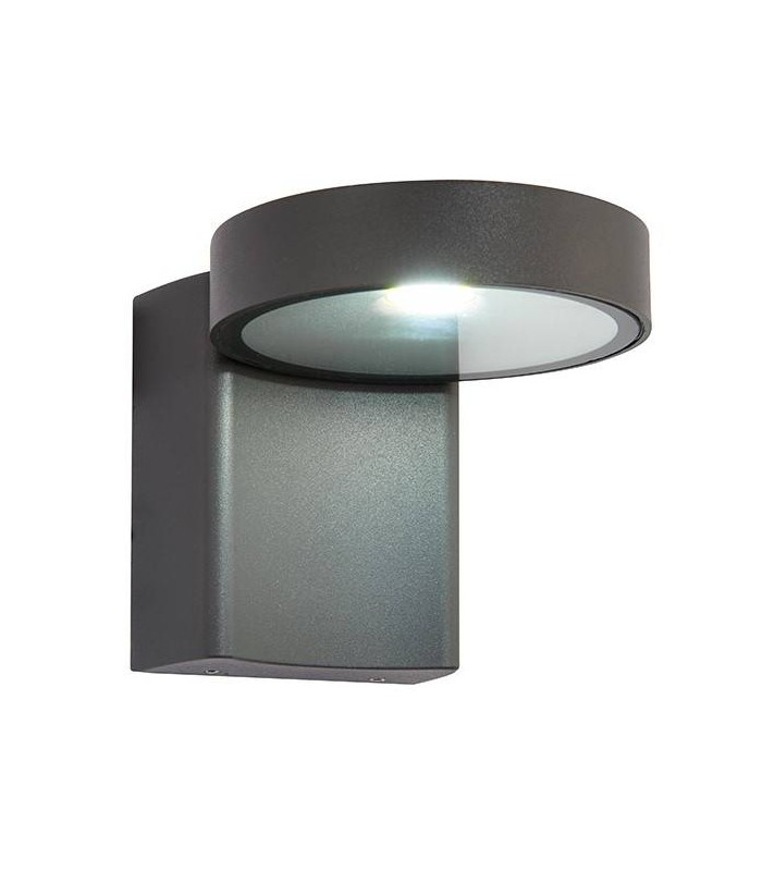 Integrated LED 1 Light Outdoor Wall Light Textured Dark Matt Anthracite, Glass IP44 - 1