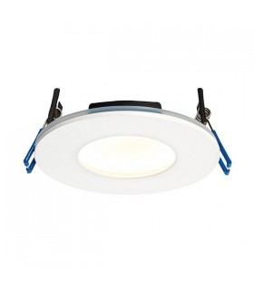 Fire Rated Integrated LED 1 Light Bathroom Recessed Light Matt White IP65 - 1