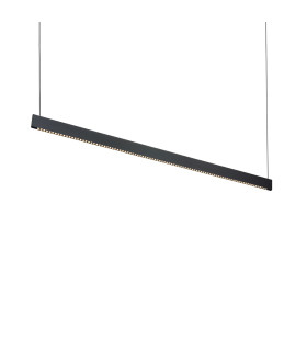 Steel Wide LED Bar Pendant Ceiling Light Black 3000K