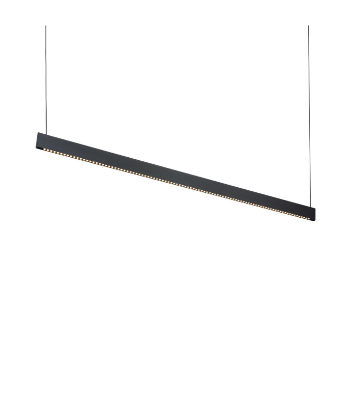 Steel Wide LED Bar Pendant Ceiling Light Black 3000K