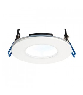 Fire Rated Integrated LED 1 Light Bathroom Recessed Light Matt White IP65 - 1