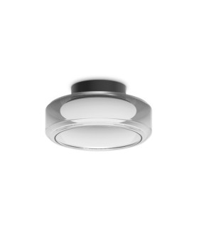 Topico 35cm LED Bowl Semi Flush Ceiling Light Smoke 3000K-1