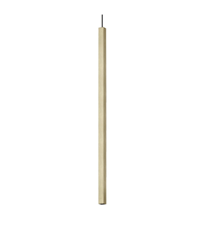 Ultrathin Square 100cm Tall LED Slim Pendant Ceiling Light Satin Brass 3000K