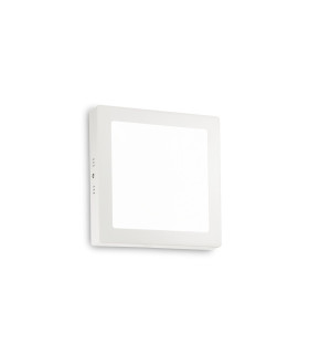 Universal Square 22cm Integrated LED Semi Flush Ceiling Light White 2700K