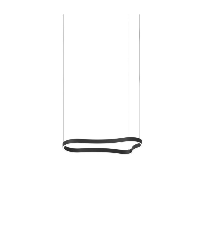 Waves 94cm Integrated LED Pendant Ceiling Light Black 3000K