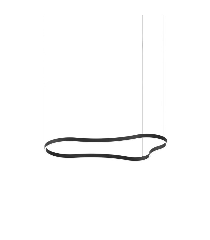 Waves 155cm Integrated LED Pendant Ceiling Light Black 3000K