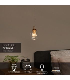 Berliane Pendant light Ø12cm LED Dim. 2700K - With replaceable LED module - Transparent-2