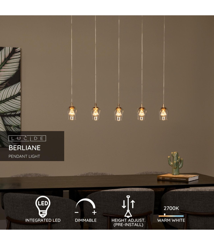 Berliane Pendant light - LED Dim. 2700K - With replaceable LED module - Transparent-2