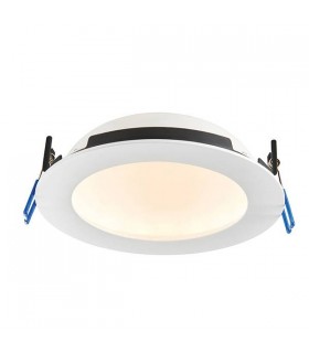 Fire Rated Integrated LED Colour Changing Recessed Downlight Matt White IP65 - 1