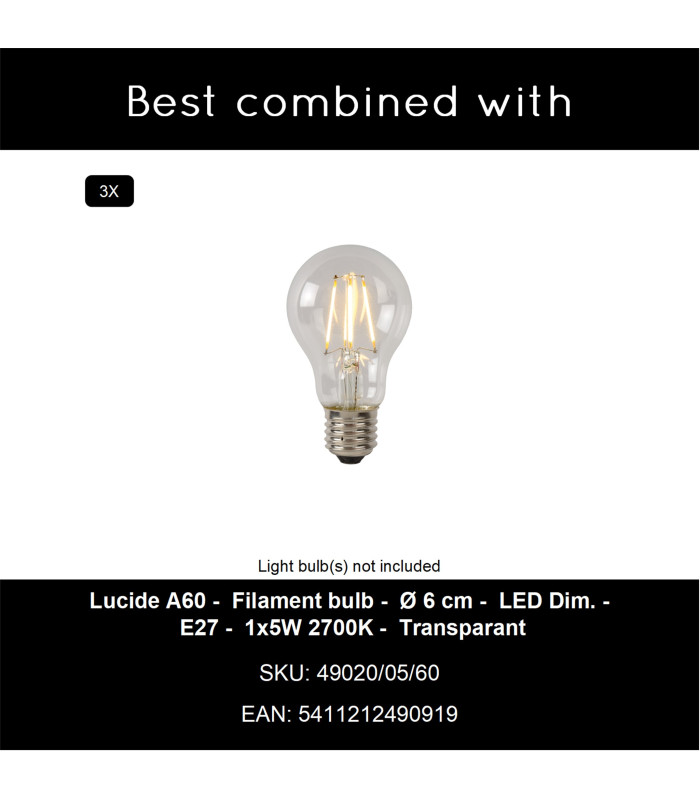 Alicent Pendant light Ø35cm 3xE27 - Matt Gold Brass-7